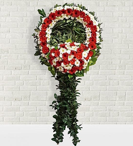 Kırmızı Beyaz Cenaze Çelengi